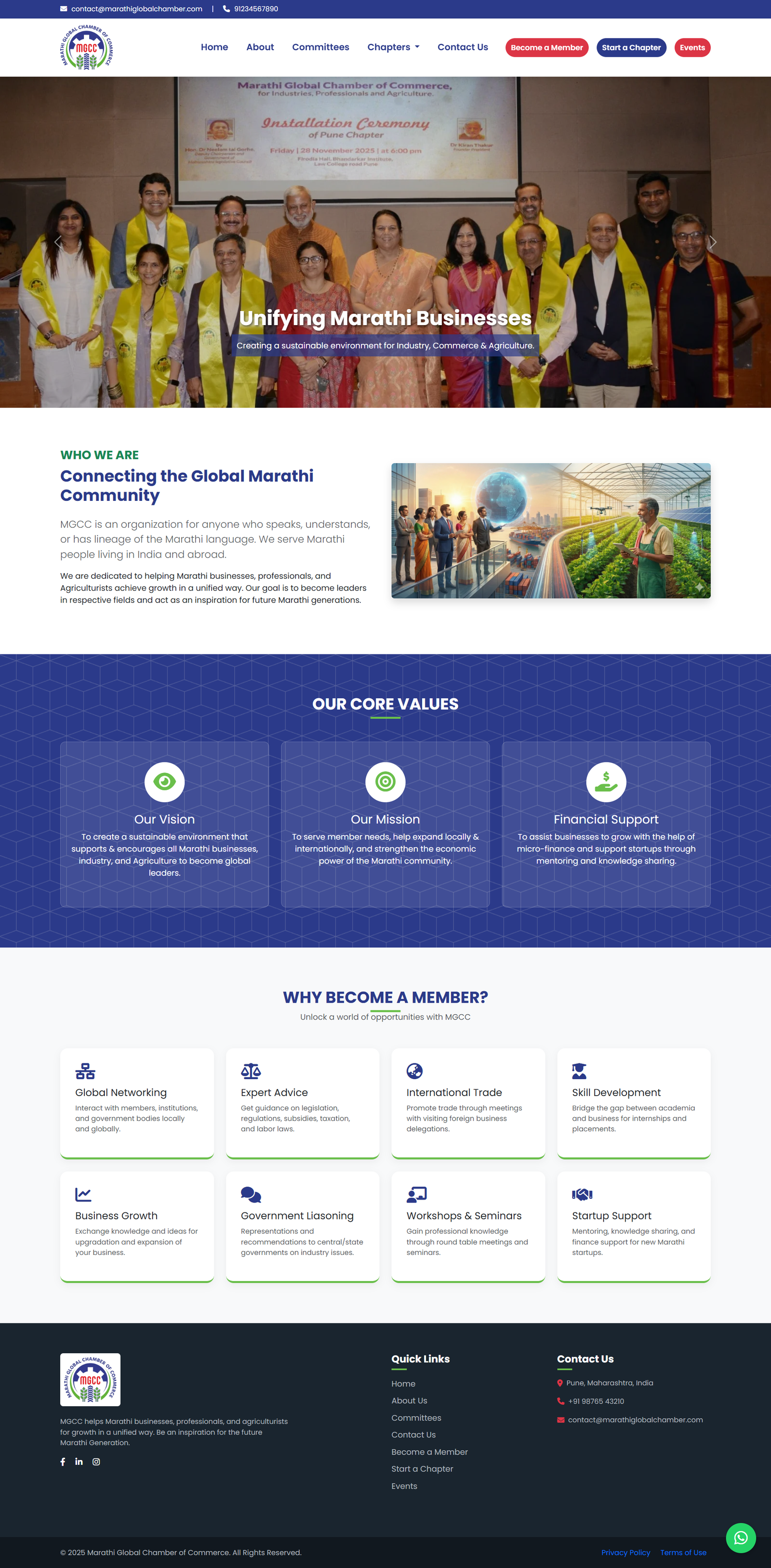 Marathi Global Chamber of Commerce- built by NZ Solutions